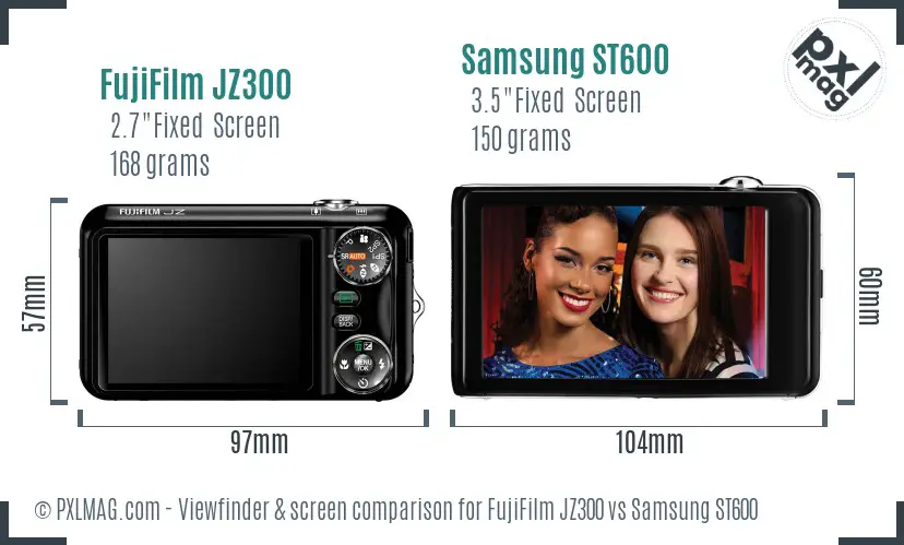 FujiFilm JZ300 vs Samsung ST600 Screen and Viewfinder comparison FujiFilm JZ300 vs Samsung ST600 Screen and Viewfinder comparison