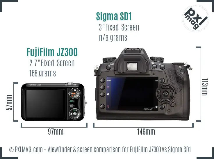 FujiFilm JZ300 vs Sigma SD1 Screen and Viewfinder comparison