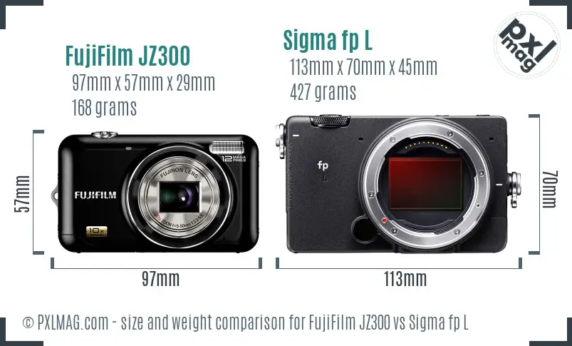 FujiFilm JZ300 vs Sigma fp L size comparison FujiFilm JZ300 vs Sigma fp L size comparison