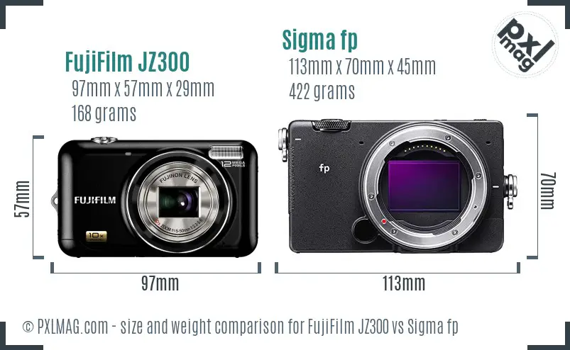 FujiFilm JZ300 vs Sigma fp size comparison FujiFilm JZ300 vs Sigma fp size comparison