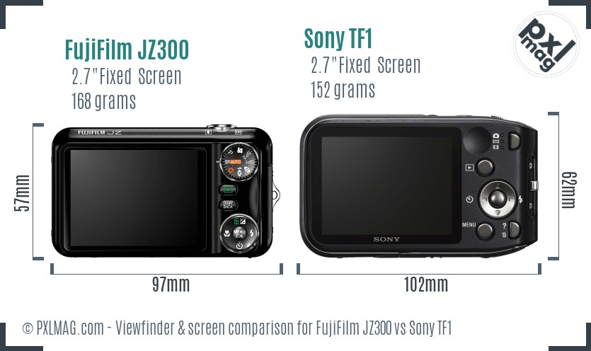 FujiFilm JZ300 vs Sony TF1 Screen and Viewfinder comparison