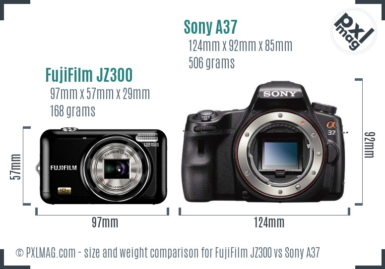 FujiFilm JZ300 vs Sony A37 size comparison FujiFilm JZ300 vs Sony A37 size comparison