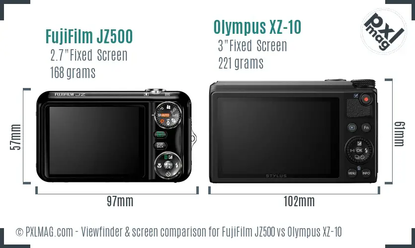 FujiFilm JZ500 vs Olympus XZ-10 Screen and Viewfinder comparison FujiFilm JZ500 vs Olympus XZ-10 Screen and Viewfinder comparison