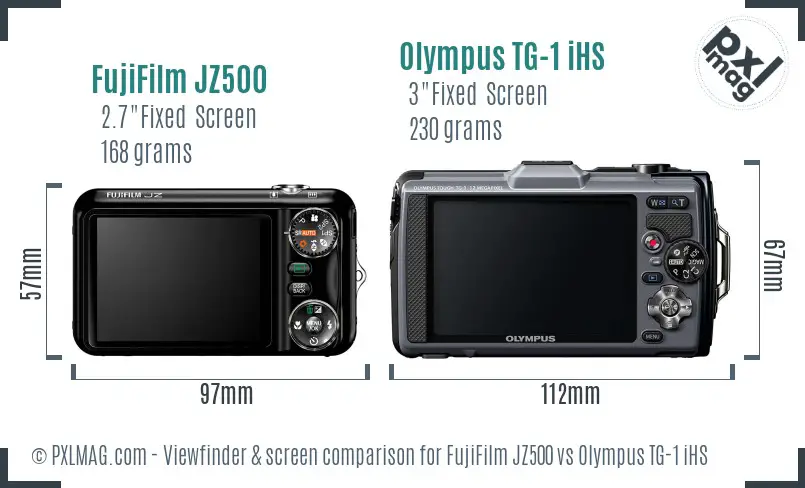 FujiFilm JZ500 vs Olympus TG-1 iHS Screen and Viewfinder comparison