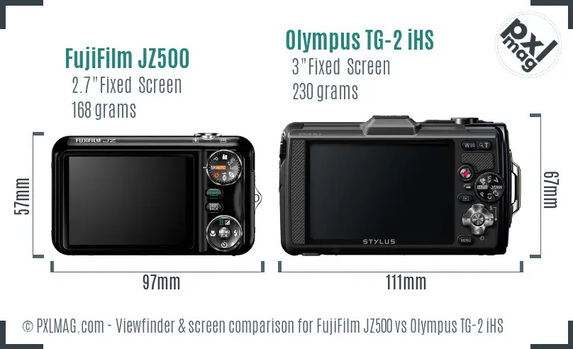 FujiFilm JZ500 vs Olympus TG-2 iHS Screen and Viewfinder comparison