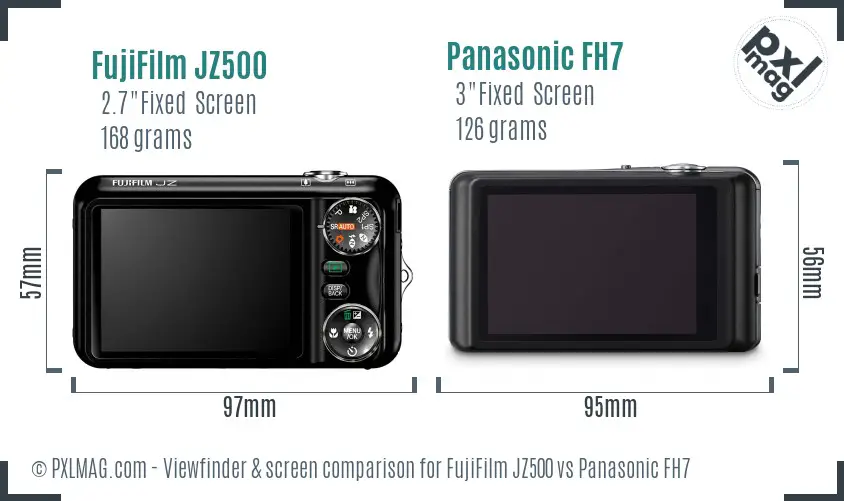 FujiFilm JZ500 vs Panasonic FH7 Screen and Viewfinder comparison FujiFilm JZ500 vs Panasonic FH7 Screen and Viewfinder comparison