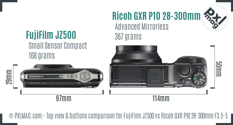 Top view design and control layout comparison