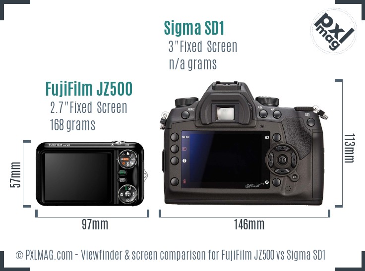FujiFilm JZ500 vs Sigma SD1 Screen and Viewfinder comparison
