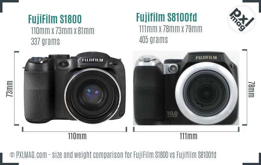 FujiFilm S1800 vs Fujifilm S8100fd Detailed Comparison -