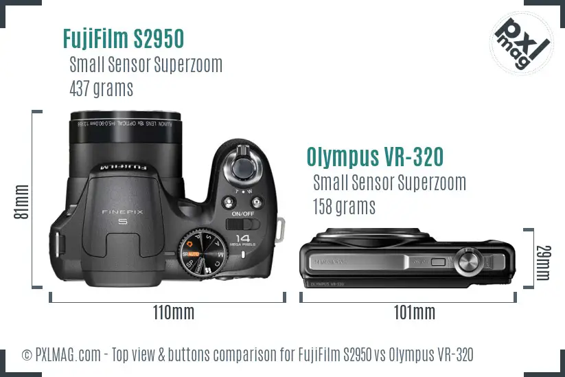 Top view design and control layout comparison