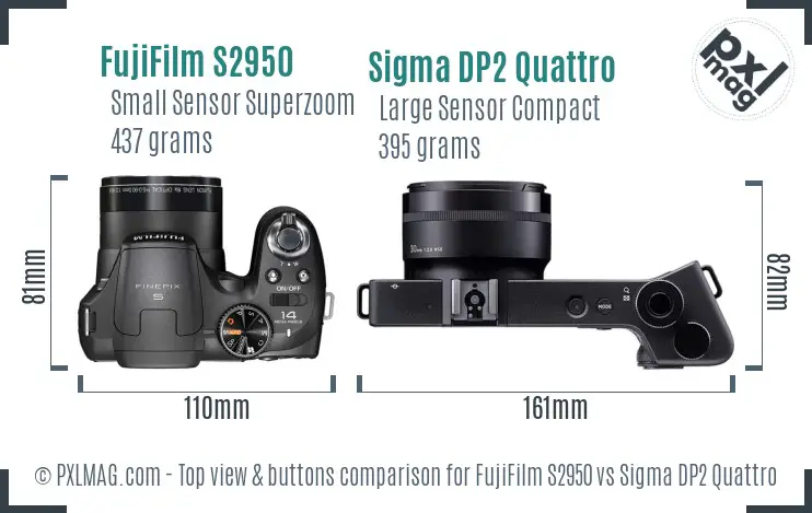 Top view design and control layout comparison