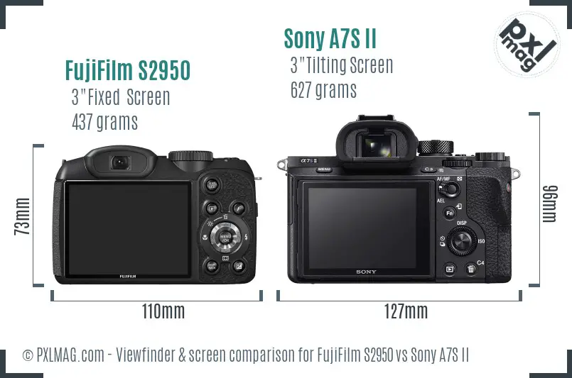 FujiFilm S2950 vs Sony A7S II Screen and Viewfinder comparison FujiFilm S2950 vs Sony A7S II Screen and Viewfinder comparison