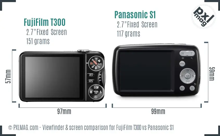 FujiFilm T300 vs Panasonic S1 Screen and Viewfinder comparison