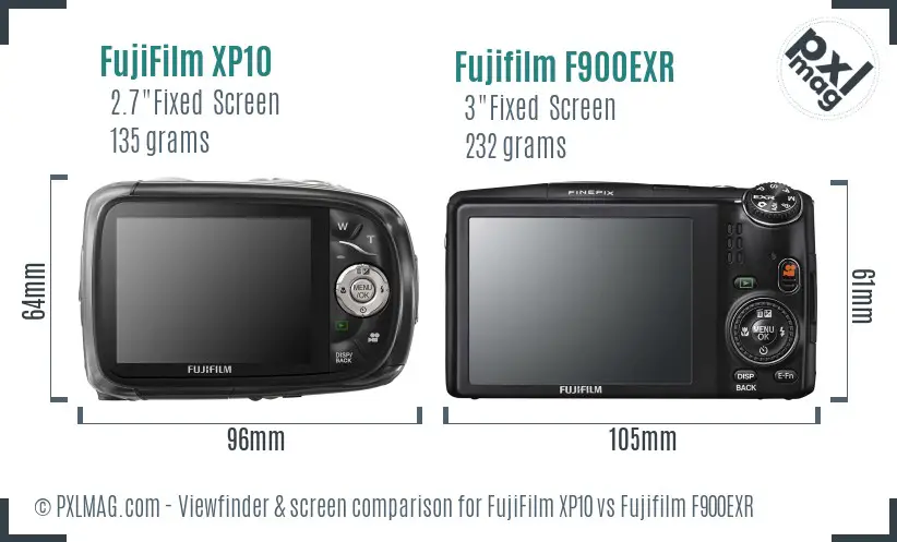 FujiFilm XP10 vs Fujifilm F900EXR Screen and Viewfinder comparison FujiFilm XP10 vs Fujifilm F900EXR Screen and Viewfinder comparison