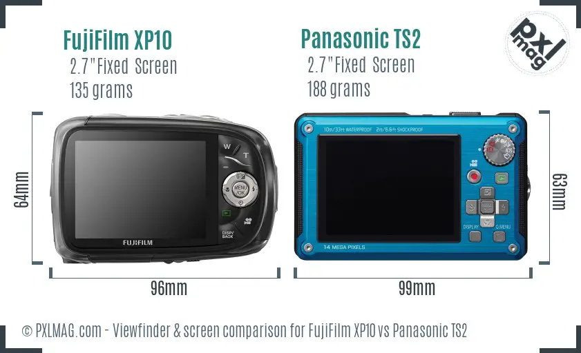 FujiFilm XP10 vs Panasonic TS2 Screen and Viewfinder comparison FujiFilm XP10 vs Panasonic TS2 Screen and Viewfinder comparison