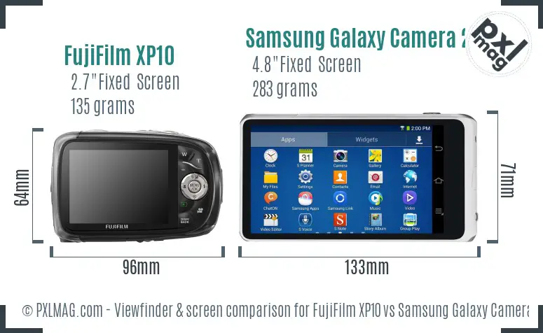 FujiFilm XP10 vs Samsung Galaxy Camera 2 Screen and Viewfinder comparison FujiFilm XP10 vs Samsung Galaxy Camera 2 Screen and Viewfinder comparison