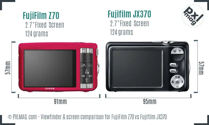 FujiFilm Z70 vs Fujifilm JX370 Screen and Viewfinder comparison