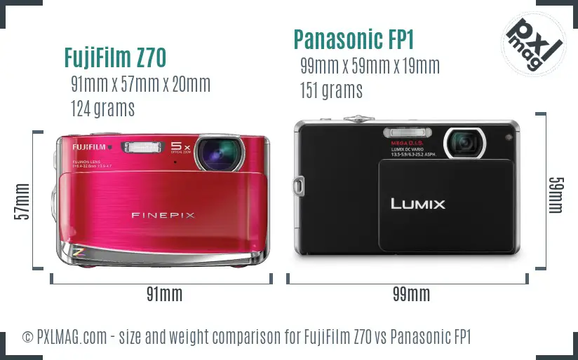 FujiFilm Z70 vs Panasonic FP1 size comparison