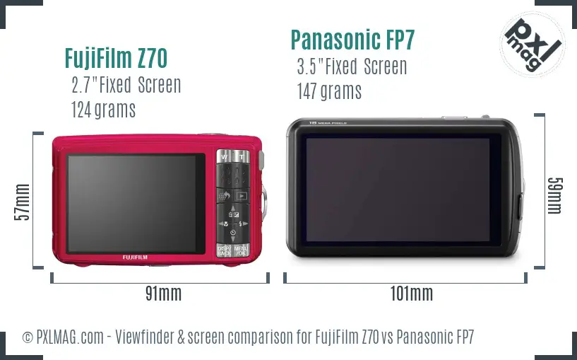 FujiFilm Z70 vs Panasonic FP7 Screen and Viewfinder comparison