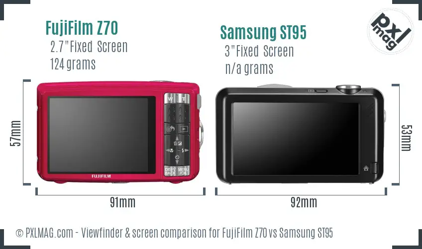 FujiFilm Z70 vs Samsung ST95 Screen and Viewfinder comparison FujiFilm Z70 vs Samsung ST95 Screen and Viewfinder comparison