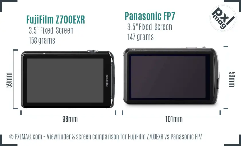 FujiFilm Z700EXR vs Panasonic FP7 Screen and Viewfinder comparison FujiFilm Z700EXR vs Panasonic FP7 Screen and Viewfinder comparison