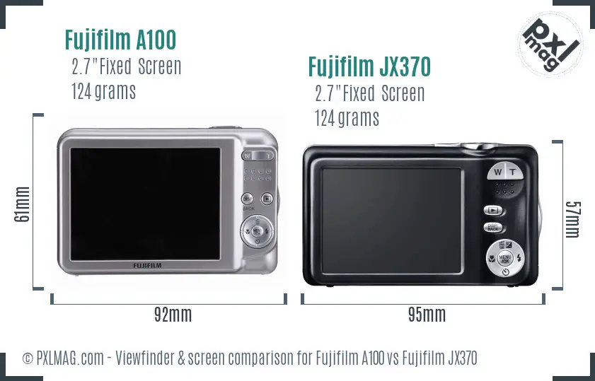Fujifilm A100 vs Fujifilm JX370 Screen and Viewfinder comparison