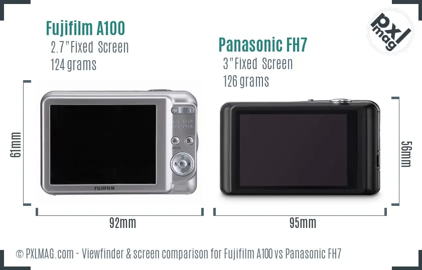 Fujifilm A100 vs Panasonic FH7 Screen and Viewfinder comparison Fujifilm A100 vs Panasonic FH7 Screen and Viewfinder comparison