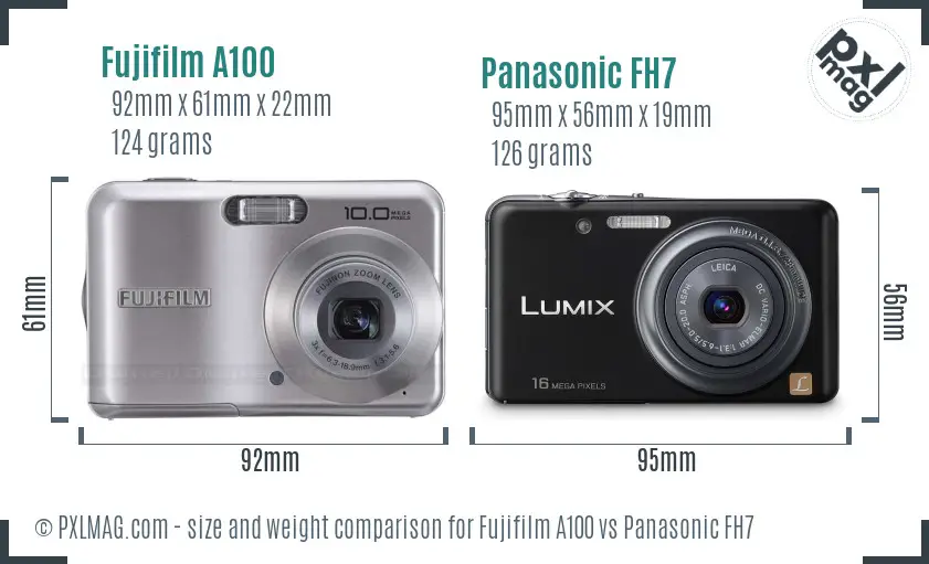 Fujifilm A100 vs Panasonic FH7 size comparison Fujifilm A100 vs Panasonic FH7 size comparison