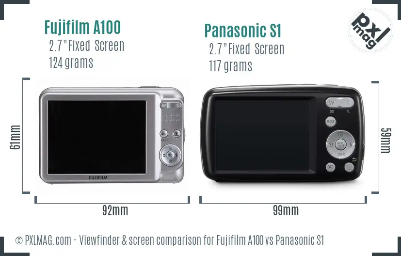 Fujifilm A100 vs Panasonic S1 Screen and Viewfinder comparison