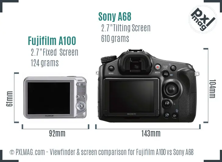 Fujifilm A100 vs Sony A68 Screen and Viewfinder comparison Fujifilm A100 vs Sony A68 Screen and Viewfinder comparison