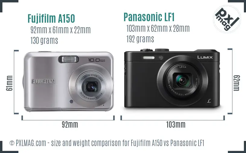 Fujifilm A150 vs Panasonic LF1 size comparison Fujifilm A150 vs Panasonic LF1 size comparison
