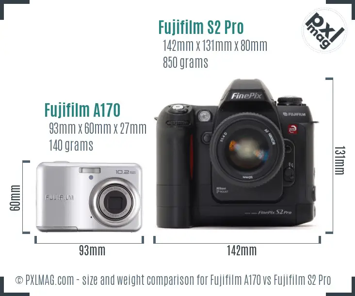 Fujifilm A170 vs Fujifilm S2 Pro size comparison Fujifilm A170 vs Fujifilm S2 Pro size comparison