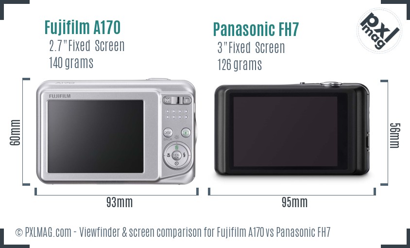 Fujifilm A170 vs Panasonic FH7 Screen and Viewfinder comparison
