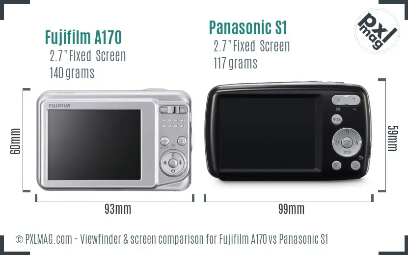 Fujifilm A170 vs Panasonic S1 Screen and Viewfinder comparison