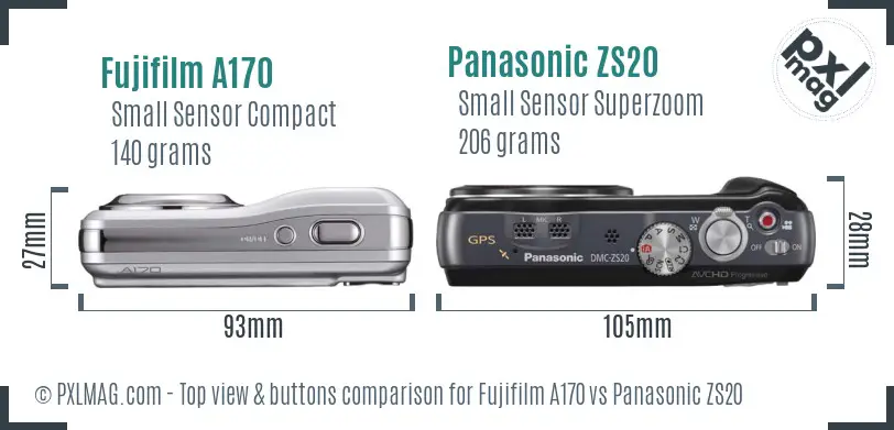 Top view design and control layout comparison