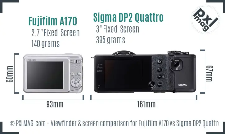 Fujifilm A170 vs Sigma DP2 Quattro Screen and Viewfinder comparison