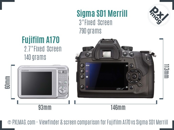 Fujifilm A170 vs Sigma SD1 Merrill Screen and Viewfinder comparison