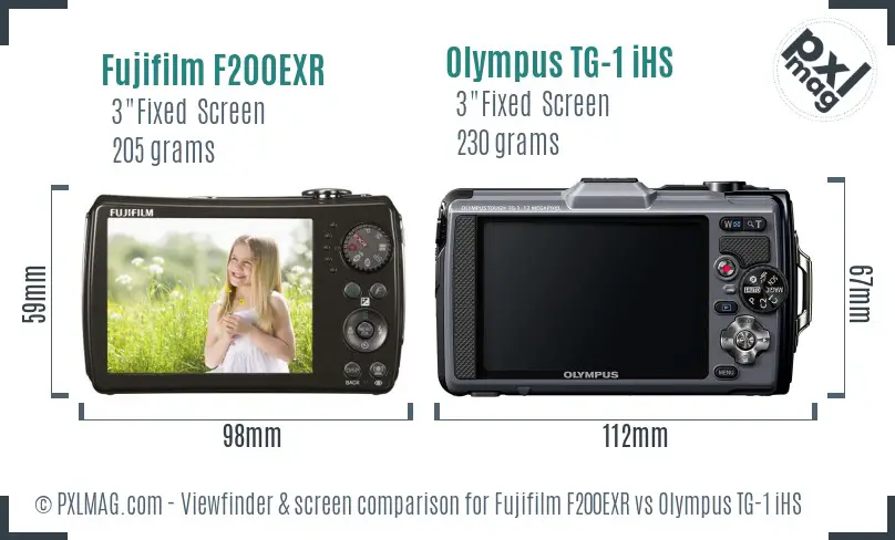 Fujifilm F200EXR vs Olympus TG-1 iHS Screen and Viewfinder comparison Fujifilm F200EXR vs Olympus TG-1 iHS Screen and Viewfinder comparison