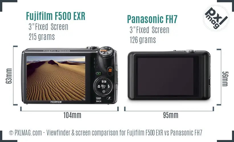 Fujifilm F500 EXR vs Panasonic FH7 Screen and Viewfinder comparison Fujifilm F500 EXR vs Panasonic FH7 Screen and Viewfinder comparison