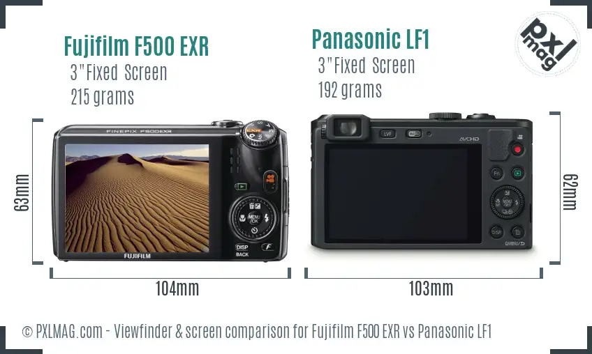 Fujifilm F500 EXR vs Panasonic LF1 Screen and Viewfinder comparison Fujifilm F500 EXR vs Panasonic LF1 Screen and Viewfinder comparison
