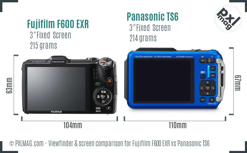 Fujifilm F600 EXR vs Panasonic TS6 Screen and Viewfinder comparison Fujifilm F600 EXR vs Panasonic TS6 Screen and Viewfinder comparison