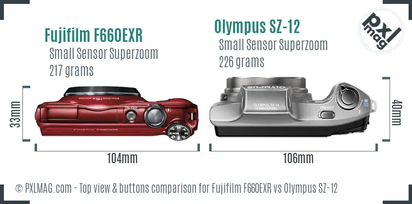 Top view design and control layout comparison