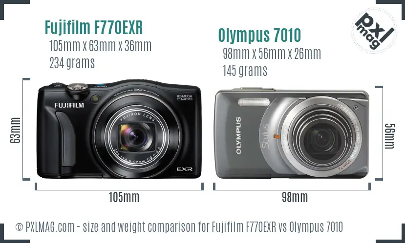 Fujifilm F770EXR vs Olympus 7010 size comparison Fujifilm F770EXR vs Olympus 7010 size comparison