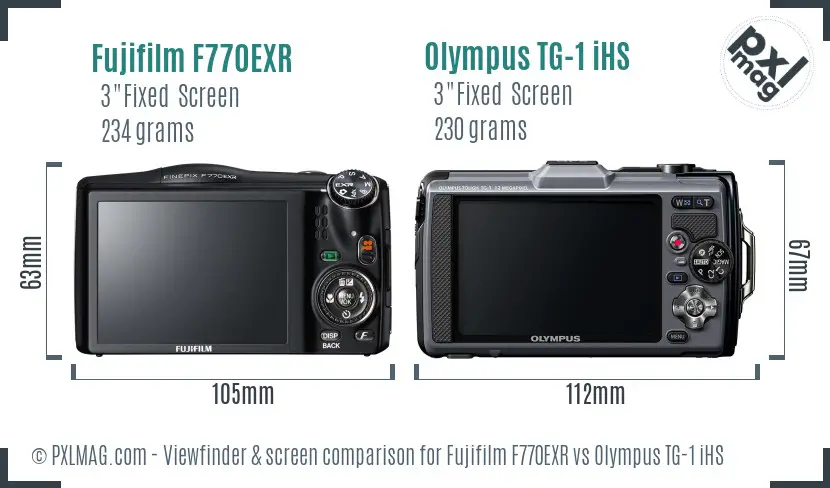 Fujifilm F770EXR vs Olympus TG-1 iHS Screen and Viewfinder comparison