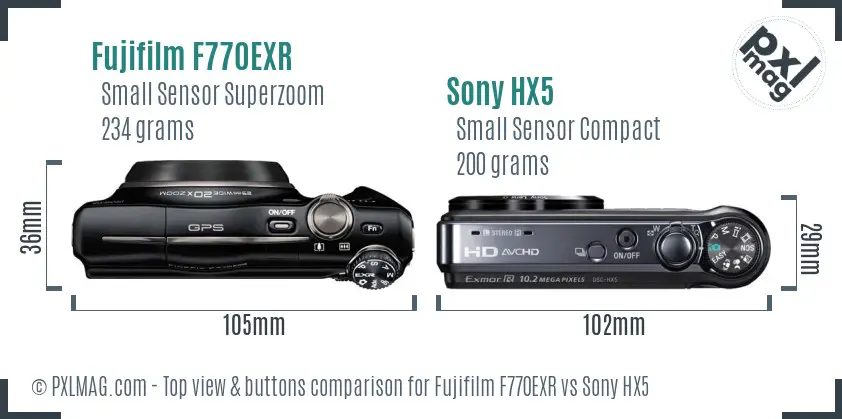Top view design and control layout comparison