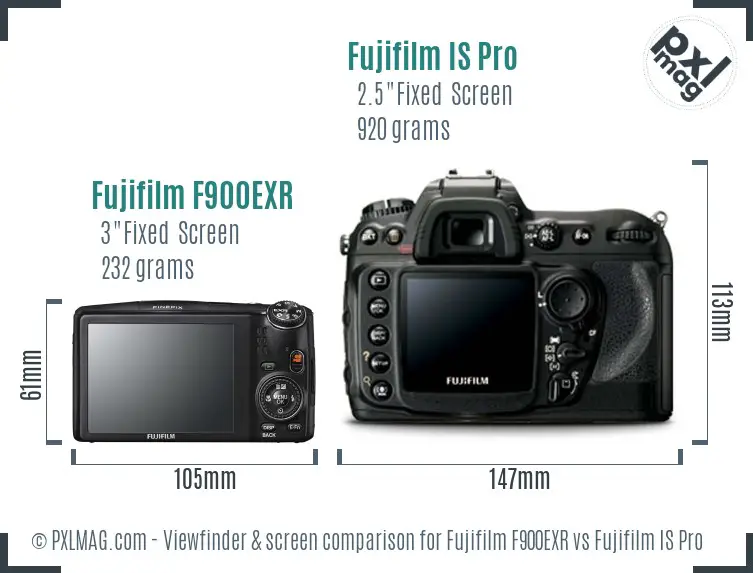 Fujifilm F900EXR vs Fujifilm IS Pro Screen and Viewfinder comparison