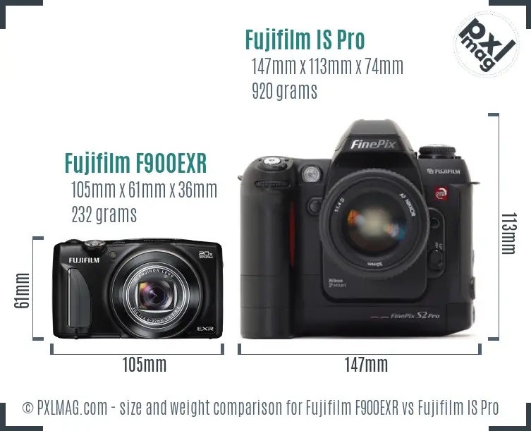 Fujifilm F900EXR vs Fujifilm IS Pro size comparison