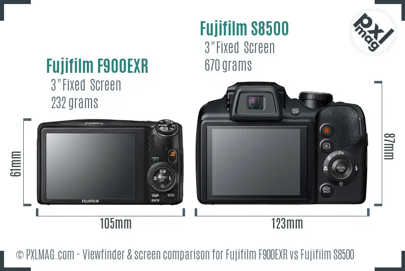 Fujifilm F900EXR vs Fujifilm S8500 Screen and Viewfinder comparison Fujifilm F900EXR vs Fujifilm S8500 Screen and Viewfinder comparison