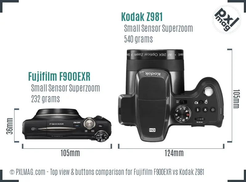 Top view design and control layout comparison