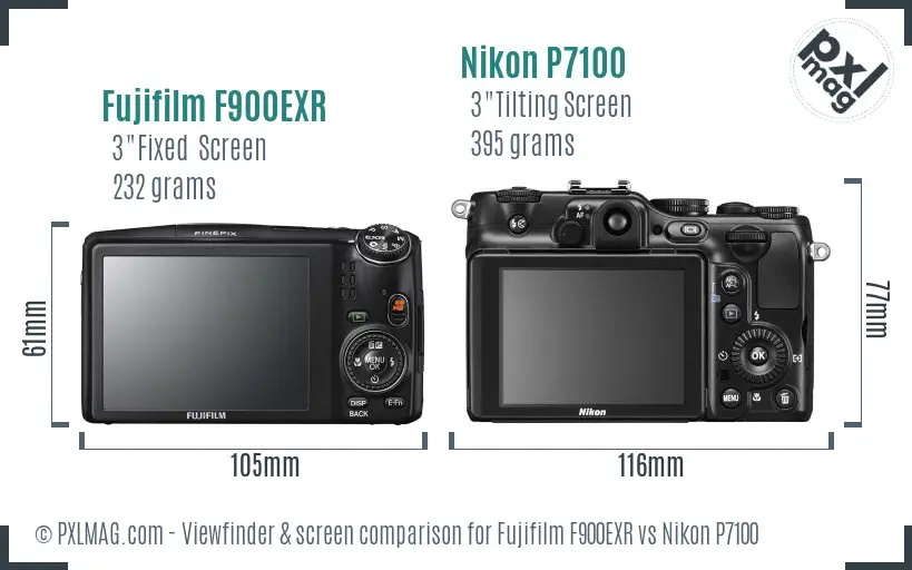 Fujifilm F900EXR vs Nikon P7100 Screen and Viewfinder comparison Fujifilm F900EXR vs Nikon P7100 Screen and Viewfinder comparison
